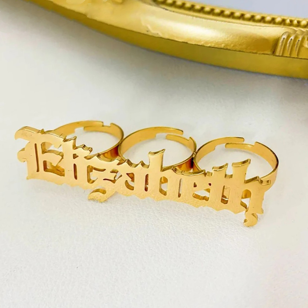 Initial Ring Custom - Cincin nama kustom cincin dapat disesuaikan