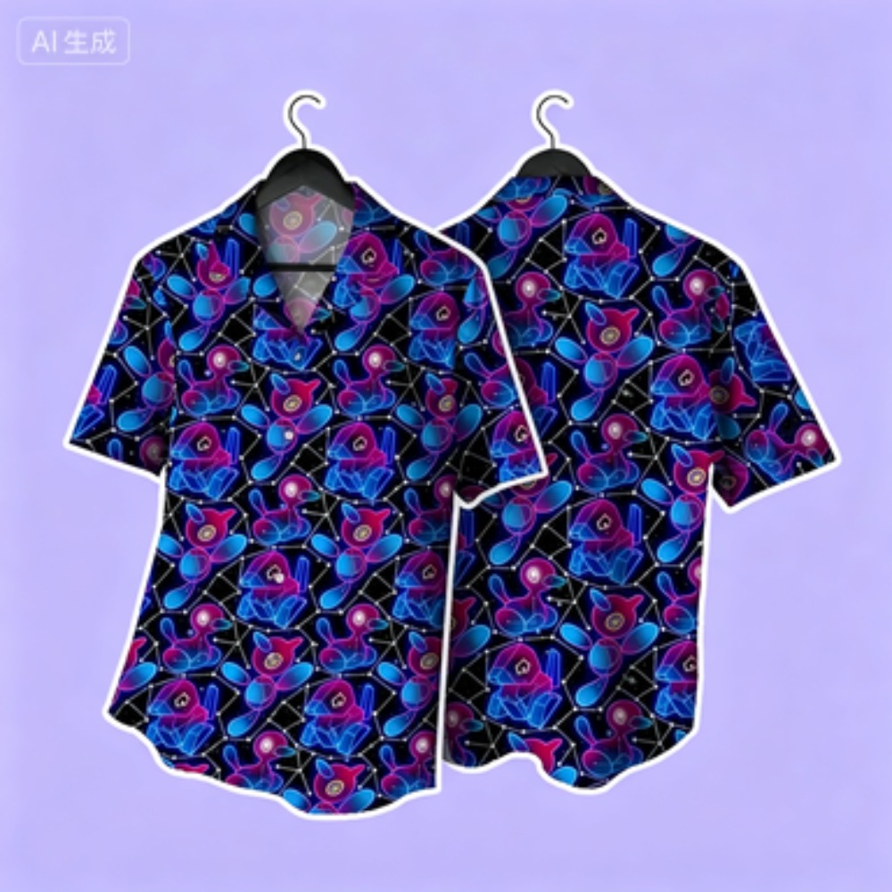 Custom Star Map - Kemeja Lengan Pendek Bermotif Peta Bintang