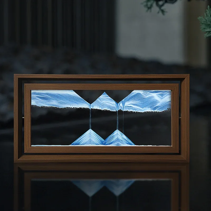 Engraved Wood Frame - 3D dapat diputar pemandangan pasir Bergerak