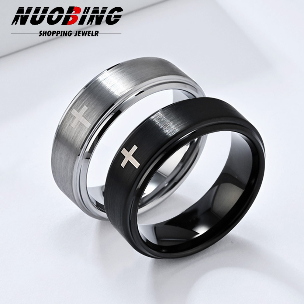 Initial Ring Custom - Cincin Alkitab Salib Yesus Kristen Baja