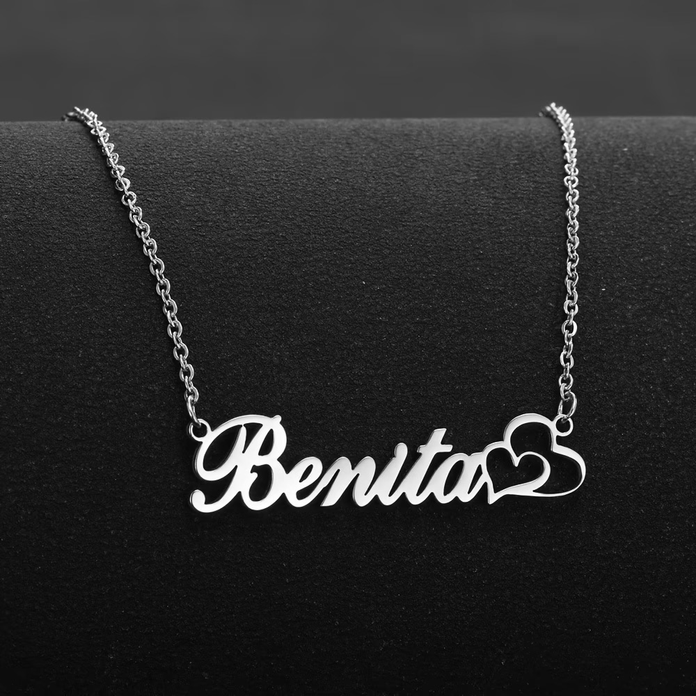 Name Necklace Custom - Kalung Nama Kustom Hati Ganda Yang